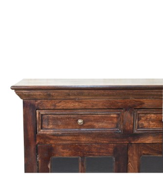 Armoire en noyer avec portes vitrées