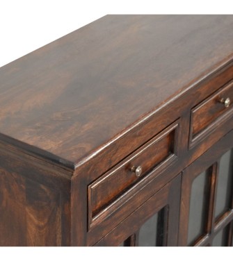 Armoire en noyer avec portes vitrées
