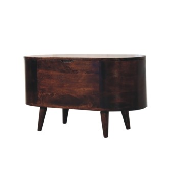 Walnut Rounded Lid-up Blanket Box