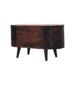 Walnut Rounded Lid-up Blanket Box