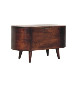 Walnut Rounded Lid-up Blanket Box