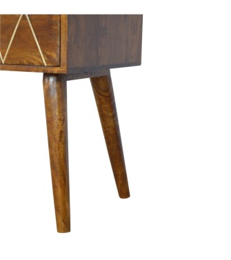 Geometric Brass Inlay 4 Drawer Console Table