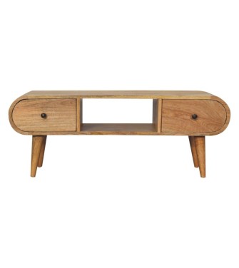Meuble TV circulaire aspect chêne