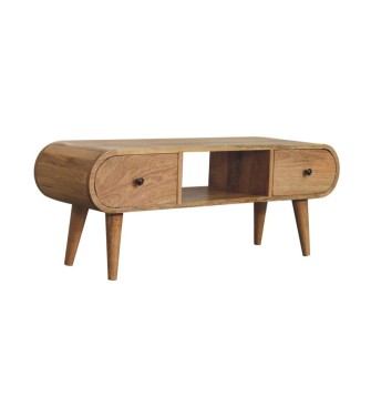 Meuble TV circulaire aspect chêne