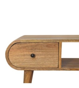 Meuble TV circulaire aspect chêne