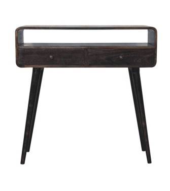 Curved Ash Black Console Table