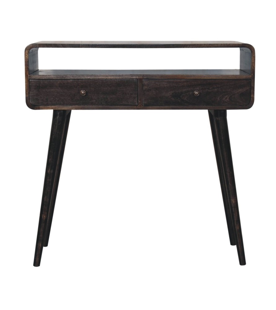Curved Ash Black Console Table