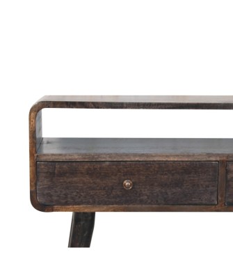 Curved Ash Black Console Table