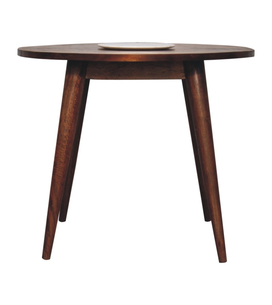 Chestnut Round Nordic End Table