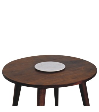 Chestnut Round Nordic End Table