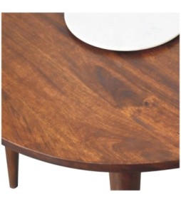 Chestnut Round Nordic End Table