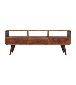 Trio Curved Chestnut Media Unit