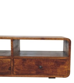 Trio Curved Chestnut Media Unit