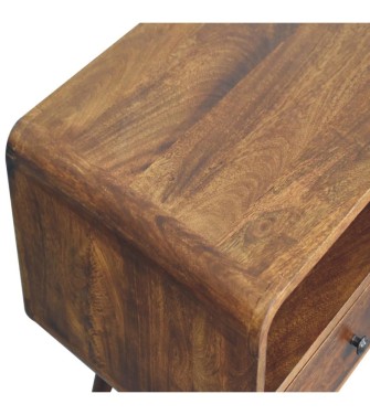 Trio Curved Chestnut Media Unit