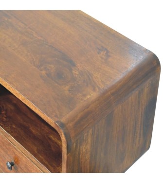 Triple Curved Chestnut Console Table