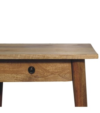 Woven Solid Wood End Table