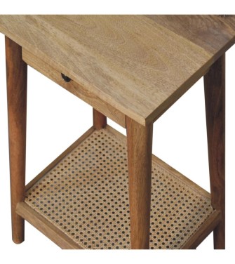 Woven Solid Wood End Table