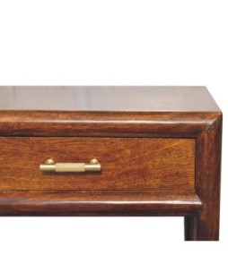 Table de chevet Regency à étagère tressée