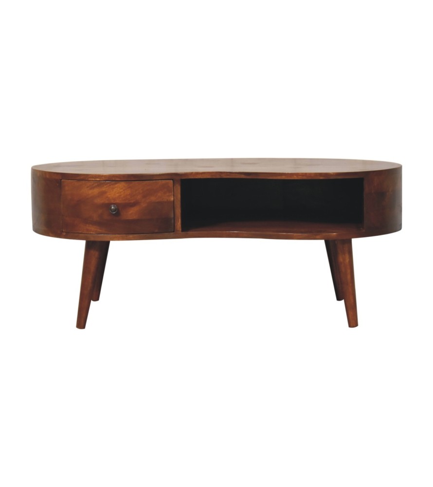 Large Chestnut Wave Coffee Table