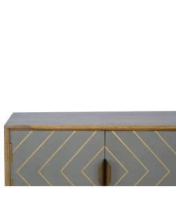 Sleek Cement Brass Inlay Media Unit
