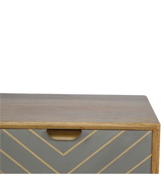 Table de chevet incrustée de ciment avec fente ouverte