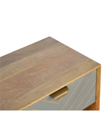 Table de chevet incrustée de ciment avec fente ouverte