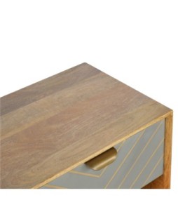 Table de chevet incrustée de ciment avec fente ouverte