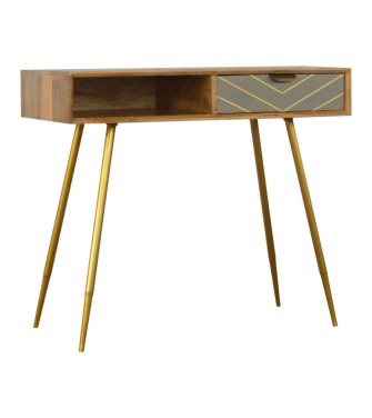 Bureau en ciment et laiton