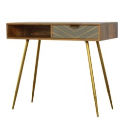 Bureau en ciment et laiton