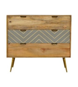 Sleek Cement Brass Inlay Chest