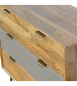 Sleek Cement Brass Inlay Chest