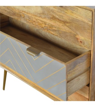 Sleek Cement Brass Inlay Chest