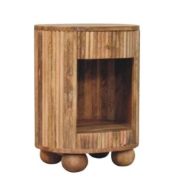 Table de chevet Soba à pieds boules avec niche ouverte