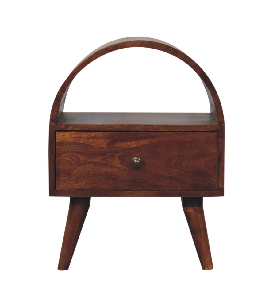 Table de chevet Dome - finition châtaigne