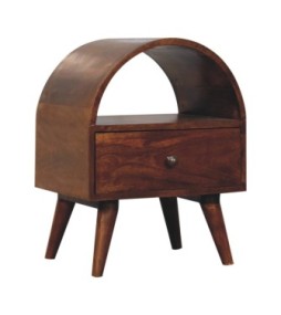 Table de chevet Dome - finition châtaigne