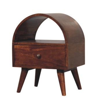 Table de chevet Dome - finition châtaigne