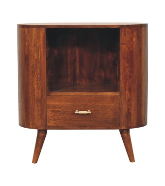 Armoire à fente ouverte Cortez finition châtaigne avec barre en T