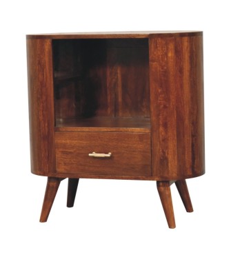 Armoire à fente ouverte Cortez finition châtaigne avec barre en T