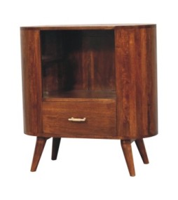 Armoire à fente ouverte Cortez finition châtaigne avec barre en T