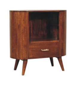 Armoire à fente ouverte Cortez finition châtaigne avec barre en T