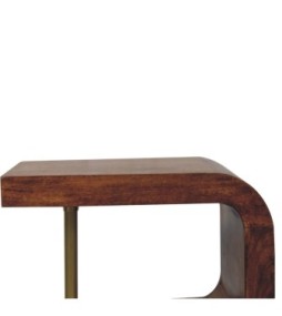 Table de chevet en laiton en forme de S