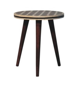 Bone Inlay Tripod Stool With Honey Caramel Finish