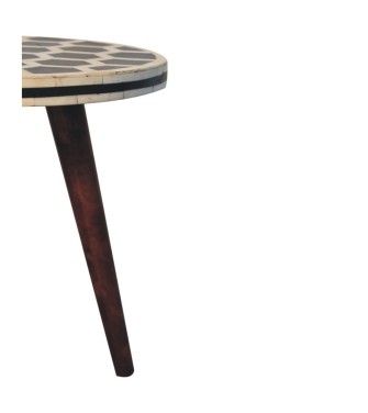 Bone Inlay Tripod Stool With Honey Caramel Finish