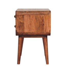 Table de chevet incurvée couleur miel caramel