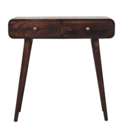 California Walnut Curved Hallway Table