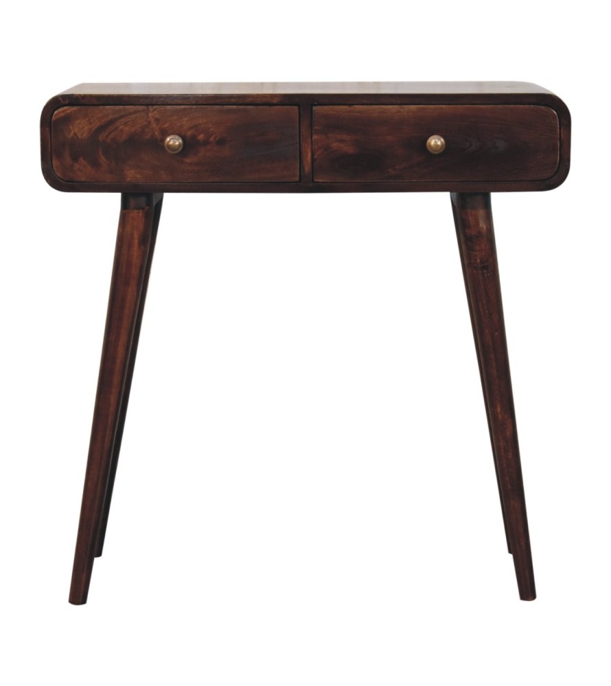 California Walnut Curved Hallway Table