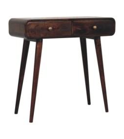 California Walnut Curved Hallway Table