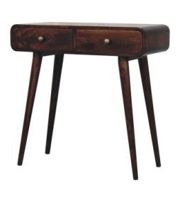 California Walnut Curved Hallway Table