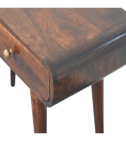California Walnut Curved Hallway Table