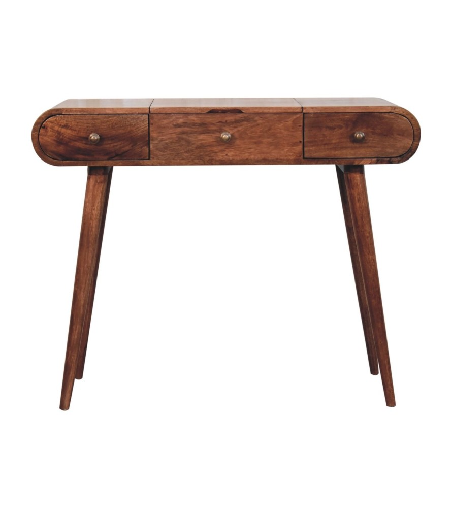 Honey Caramel Round Dressing Table